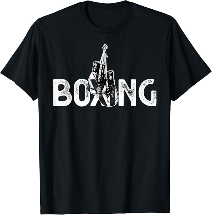Boxing Shirts For Men Vintage Retro Distressed Boxer Gloves TShirt